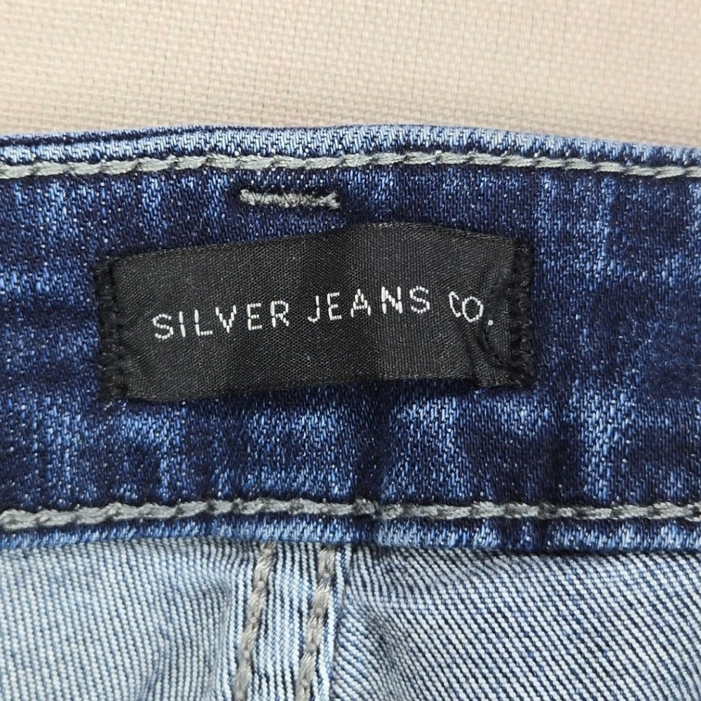 Silver Jeans Co Elyse Skinny Distressed Flap Pocket Blue Denim Women W29 L31 - Picture 7 of 12